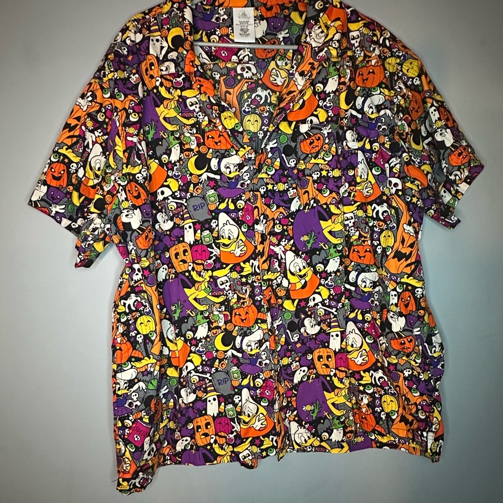 Disney 2022 Mickey and Friends Colorful Halloween-Themed Men's Shirt